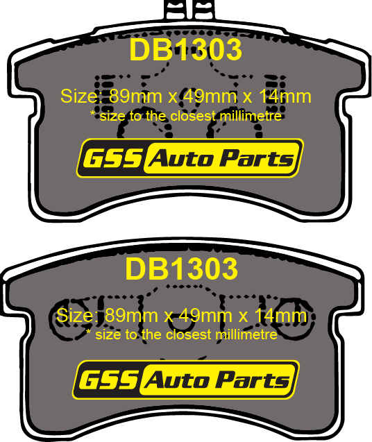 BENDIX GCT Brake Pad Set DB1303GCT Front 89mm x 49mm x 14mm