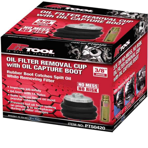 PK Tool Oil Drain Cup Set 3pc 1/2 Dr 64.5mm 14 Flute PT50420 thumbnail