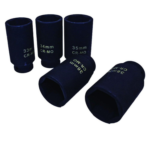 PK Tool 8 Piece 1/2" Drive 90mm 6pt Deep Impact Spindle/Axle Nut Socket Set PT10395 thumbnail