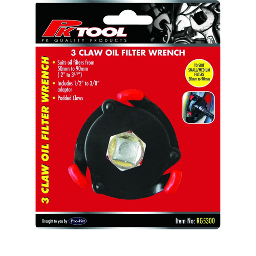 PK Tool Oil Filter Wrench 3 Claw 55-95mm RG5300 thumbnail
