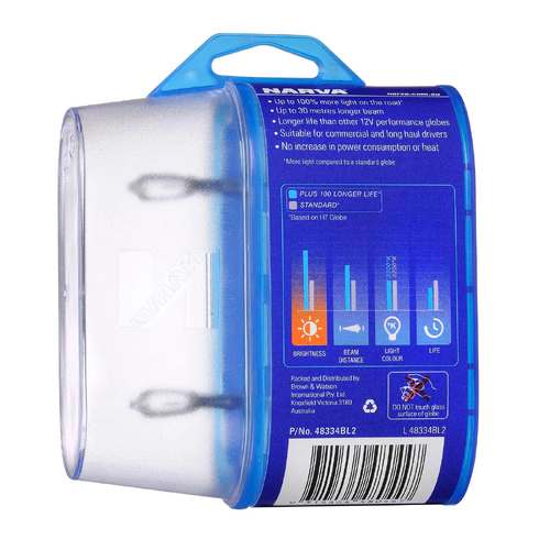 Narva 48334BL2 H1 12V 55W Plus 100 Longer Life Halogen Headlight Globes Twin Pack thumbnail