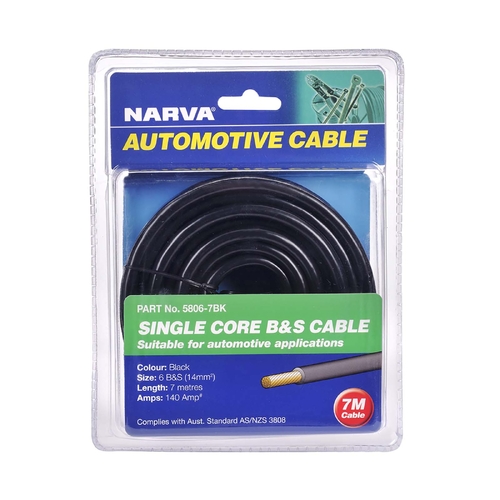 Narva 140A Black 6 B&S Cable (7M) 5806-7BK thumbnail
