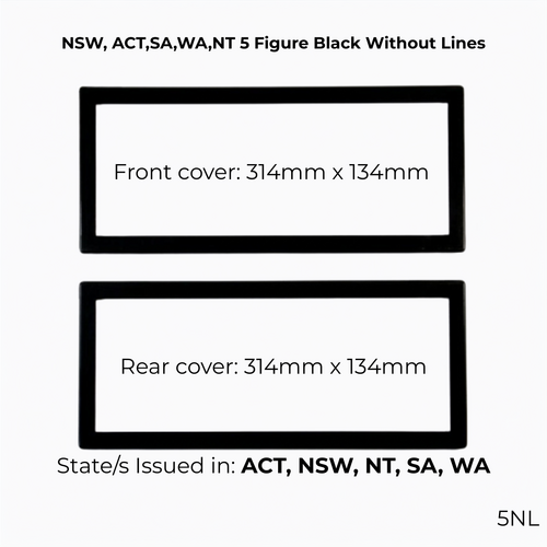 Altrex Number Plate Protector Covers Black Without Lines 5NL 314x134mm thumbnail