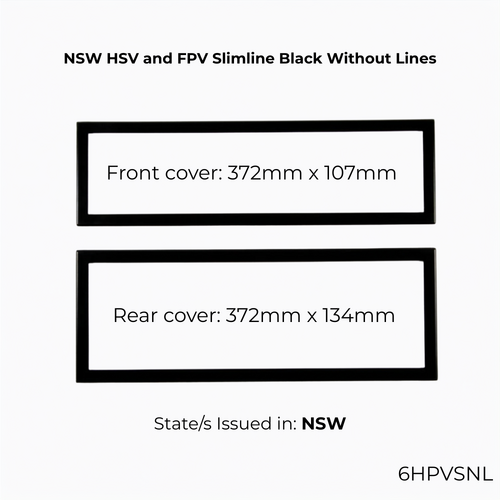 Altrex Number Plate Protector Covers NSW HSV FPV Slimline Black Without Lines 6HPVSNL thumbnail