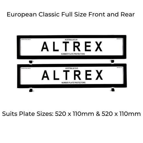 Altrex Number Plate Protector Covers 6NLE Black European Classic Without Lines thumbnail