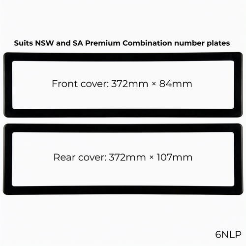 Altrex Number Plate Protector Covers NSW/SA Premium Combination Black Without Lines 6NLP thumbnail