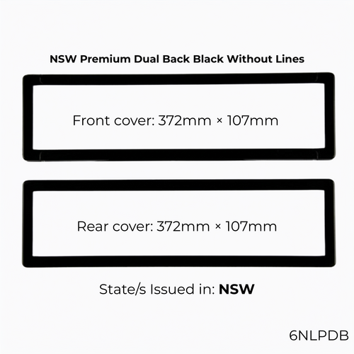 Altrex Number Plate Protector Covers NSW Premium Dual Back Black Without Lines 6NLPDB thumbnail