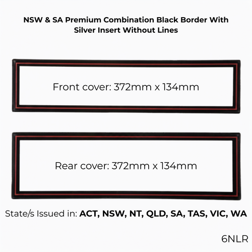 Altrex Number Plate Protectors Black Border Red Insert Without Lines 372mm x 134mm 6NLR thumbnail