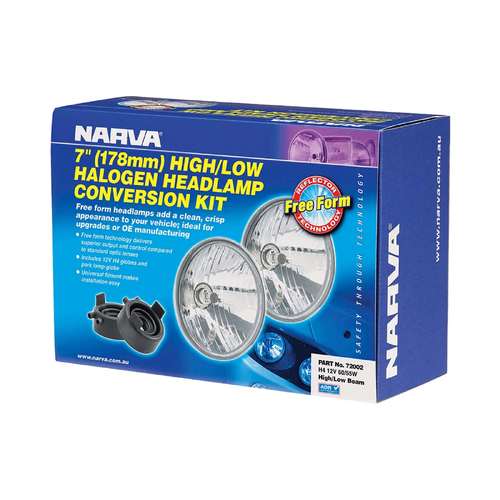 Narva Halogen Headlamp Conversion Kit 7 " H4 High/Low Beam Free Form 72002 thumbnail
