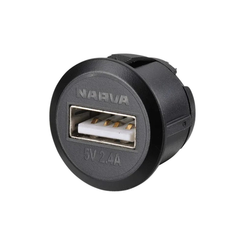 Narva Heavy Duty Flush Mount USB Socket 2.4A 81100BL thumbnail
