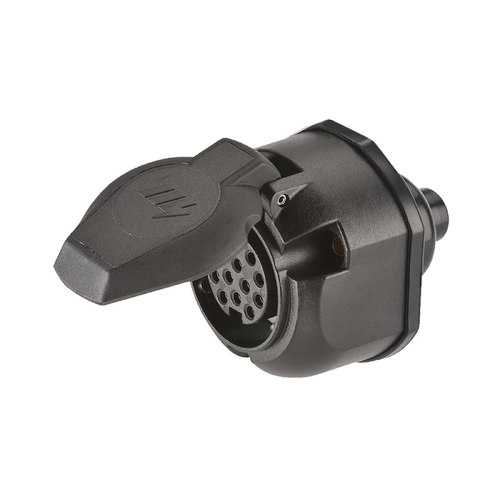 Narva 12 Volt 13 Pin Euro Round Plastic Trailer Socket 82058 thumbnail