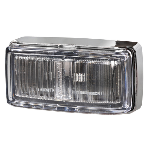 Narva 9–33 Volt LED Side Marker Lamp (Red/Amber) with Chrome Base and 0.5M Cable 98002C thumbnail