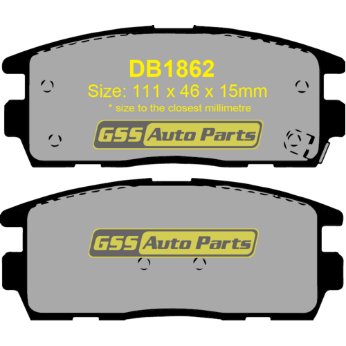 Ultima Rear Brake Disc Rotors (pair) & Brake Pads AAP2041-DB1862 RDA7498 thumbnail