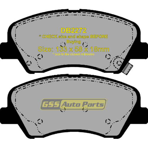 Ultima Front Brake Disc Rotors (pair) & Brake Pads AAP2478-DB2272 RDA8195 thumbnail