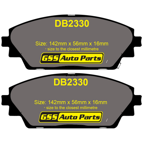 Ultima Front Brake Disc Rotors (pair) & Brake Pads AAP2570-DB2330 RDA8398 thumbnail