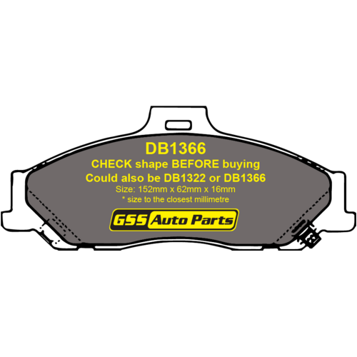 Ultima Front Brake Disc Rotors (pair) & 4wd Brake Pads AAP958-DB1366-4WD RDA7580 thumbnail