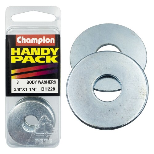 Champion Fasteners Pack Of 8 Zinc Plated Flat Body Washers - 8Pk 3/8" x 1-1/4" BH228 thumbnail