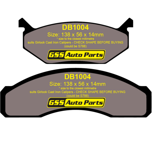Bremtec Front General Purpose Brake Pads BT1256TS DB1004 thumbnail