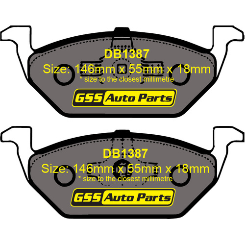 Bremtec Front General Purpose Brake Pads BT1455TS DB1387 thumbnail