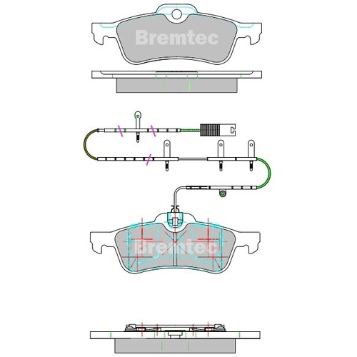 Bremtec Rear Euroline Ece R90 Approved Ceramic Brake Pads BT1993ELC DB1501 thumbnail