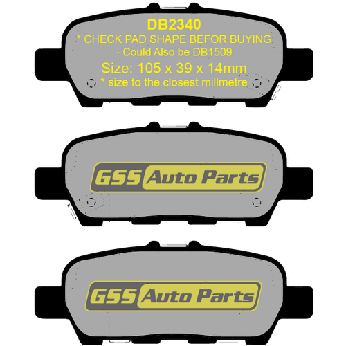 Bremtec Rear General Purpose Brake Pads BT20030TS DB2340 thumbnail
