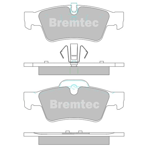 Bremtec Rear Euroline Ece R90 Approved Ceramic Brake Pads BT2024ELC DB2049 thumbnail
