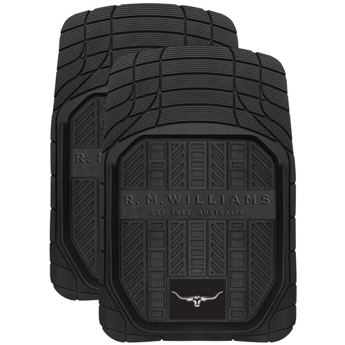 R.M. Williams Pair of Front Rubber Mats Universal Black CMRMWBLKFR thumbnail