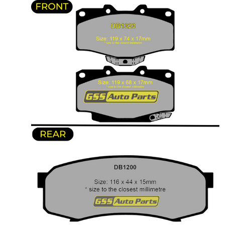 Premier Ceramic Front & Rear Brake Pad Set DB1323 CP1323 thumbnail