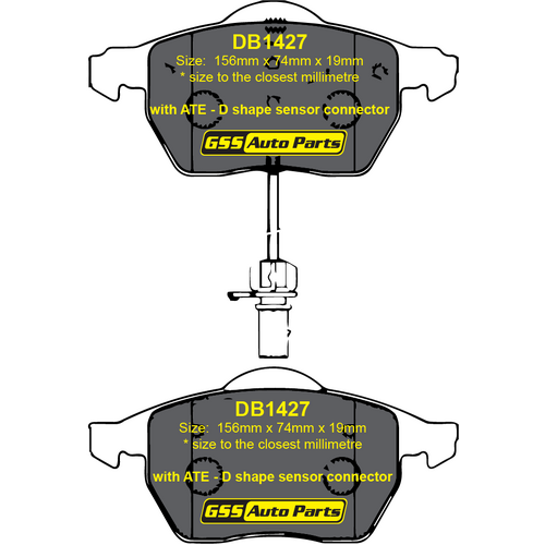 Premier Front Ceramic Brake Pads CP1427 DB1427 thumbnail