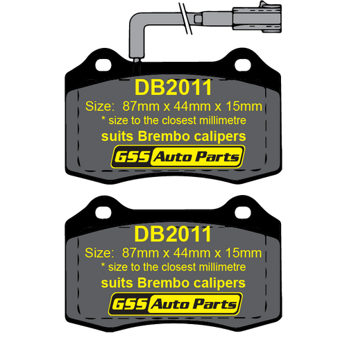 Premier Front Ceramic Brake Pads CP2011 DB2011 thumbnail