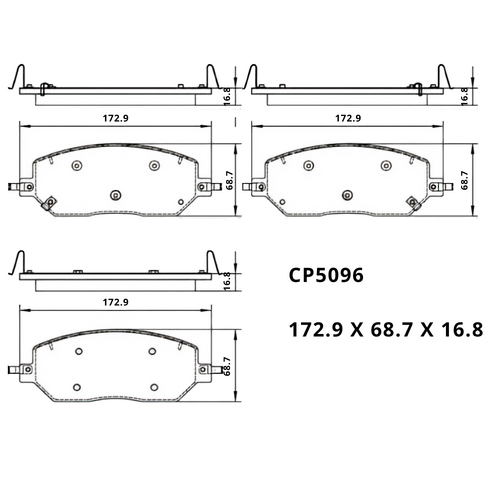 Premier Front Ceramic Brake Pads CP5096 thumbnail