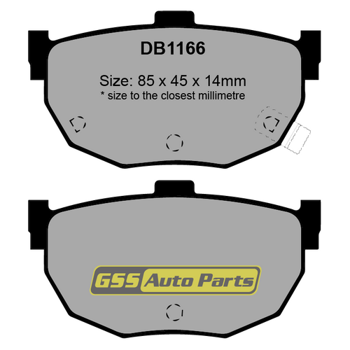 Rear Ultra Plus Ceramic Brake Pads With Hardware DB1166UP DB1166 thumbnail