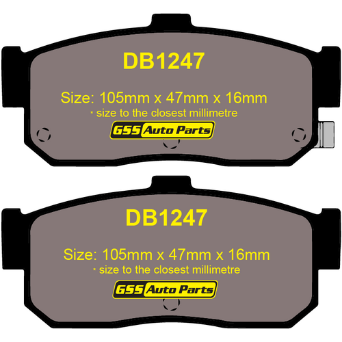 Bendix Rear GCT Brake Pads DB1247GCT DB1247 thumbnail