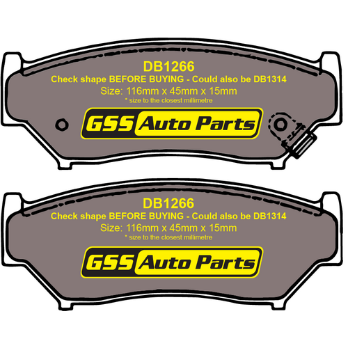 Bendix Front 4WD Brake Pads DB1266-4WD DB1266 thumbnail