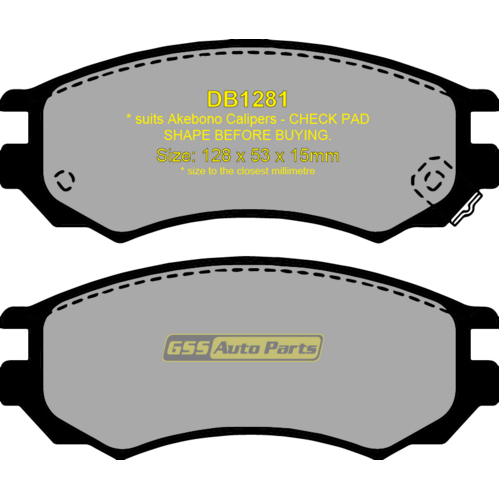 Front T/P by Bendix Brake Pads DB1281TP DB1281 thumbnail