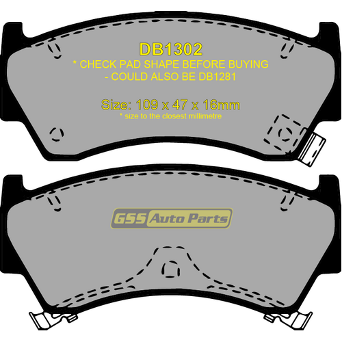 Bendix Front GCT Brake Pads DB1302GCT DB1302 thumbnail