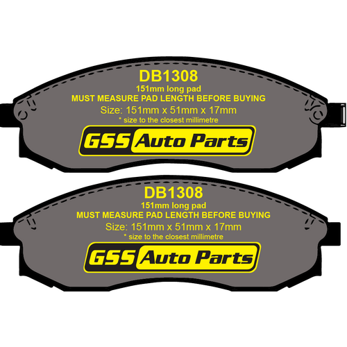Bendix Front GCT Brake Pads DB1308GCT DB1308 thumbnail