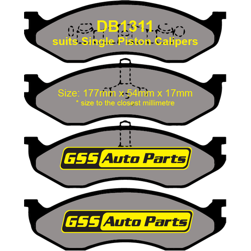 Front T/P by Bendix Brake Pads DB1311TP DB1311 thumbnail