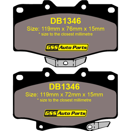Bendix Front 4WD Brake Pads DB1346-4WD DB1346 thumbnail
