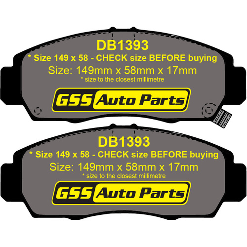 Front Ultra Plus Ceramic Brake Pads DB1393UP DB1393 thumbnail