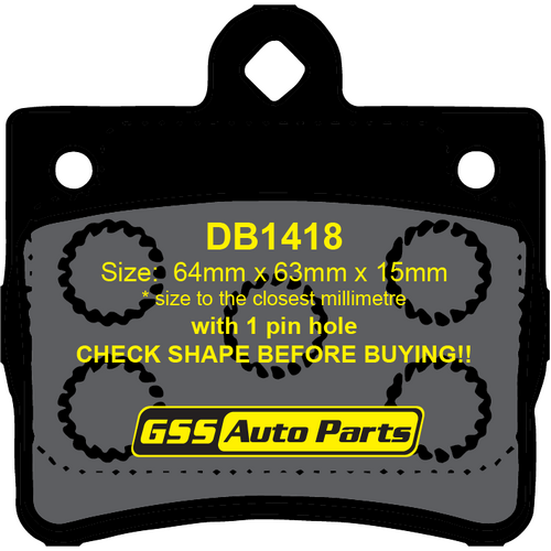 DBA Rear Street Series Brake Pads DB1418SS DB1418 thumbnail