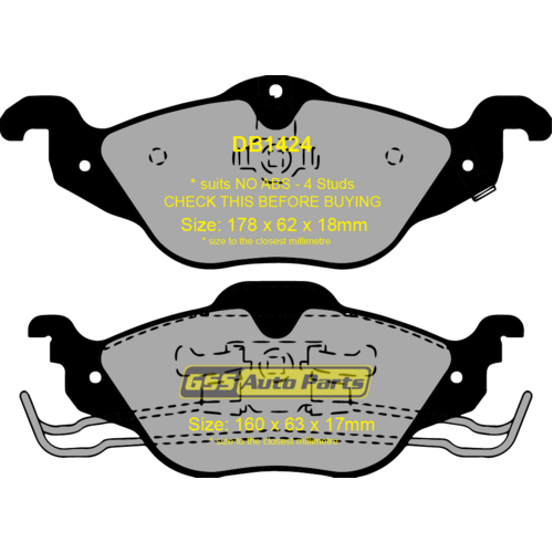 Front Blue Series Brake Disc Pads DB1424B DB1424 thumbnail