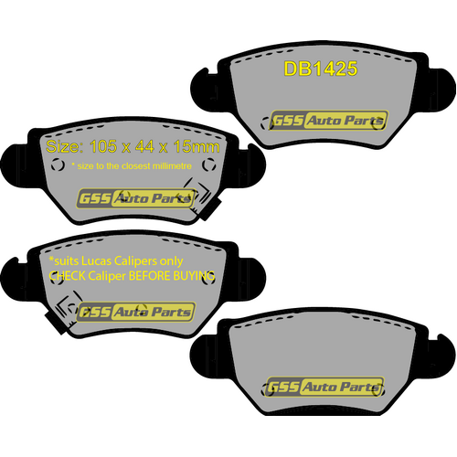 Bendix GCT Rear Brake Pads DB1425GCT DB1425 thumbnail