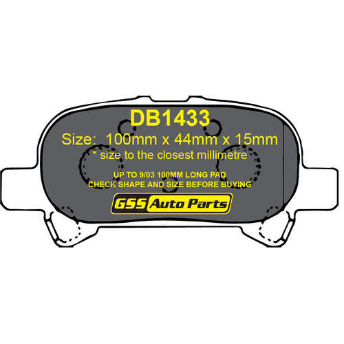 Bendix GCT Rear Brake Pads DB1433GCT DB1433 thumbnail