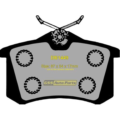 DBA Rear Street Series Brake Pads DB1449SS DB1449 thumbnail