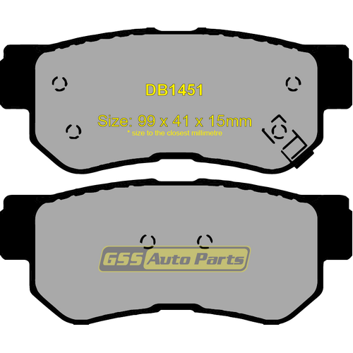 Bendix GCT Rear Brake Pads DB1451GCT DB1451 thumbnail