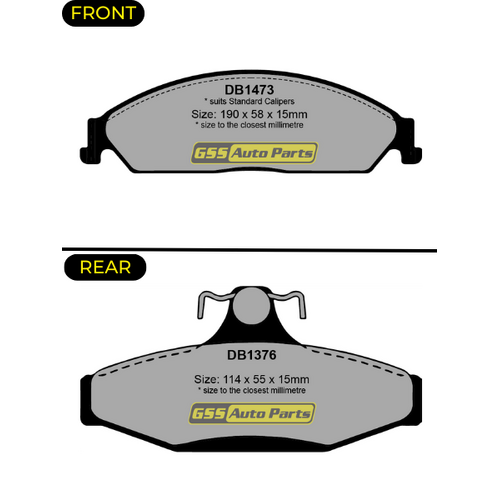 DBA Street Series Front & Rear Brake Pad Set DB1473SS DB1376SS thumbnail
