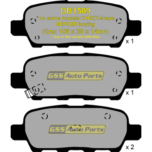 Rear Ultra Ceramic Brake Pads DB1509CP DB1509 thumbnail