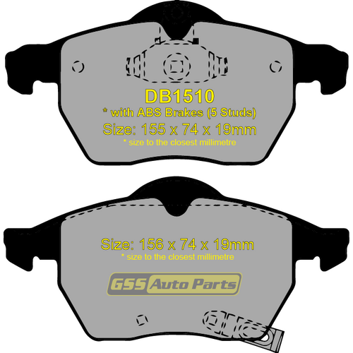 Bendix Front GCT Brake Pads DB1510GCT thumbnail