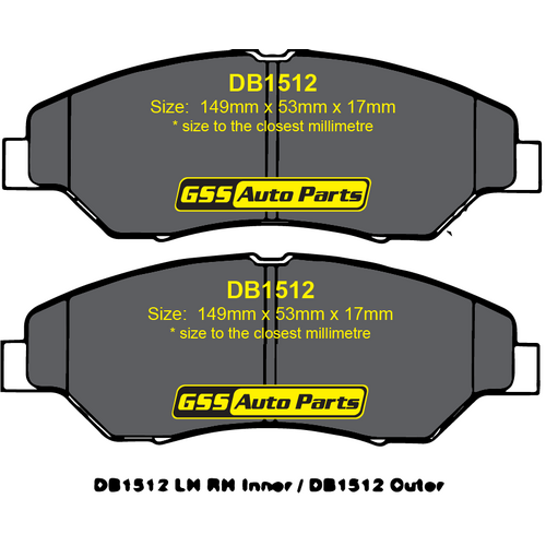 DBA Front Street Series Brake Pads DB1512SS DB1512 thumbnail
